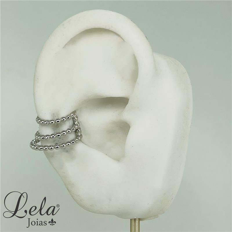 PIERCING FAKE TRIPLO FOLHEADO A RÓDIO BRANCO