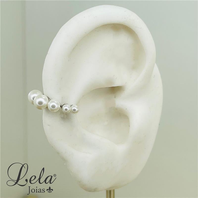 PIERCING FAKE COM PÉROLA FOLHEADO A RÓDIO BRANCO