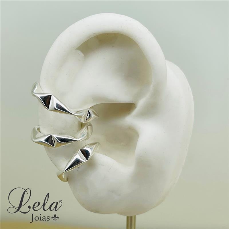 PIERCING FAKE MARTELADO G FOLHEADO A RÓDIO BRANCO