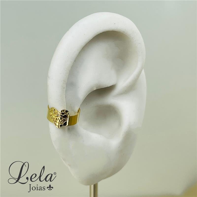 PIERCING FAKE CORAÇÃO FOLHEADO A OURO