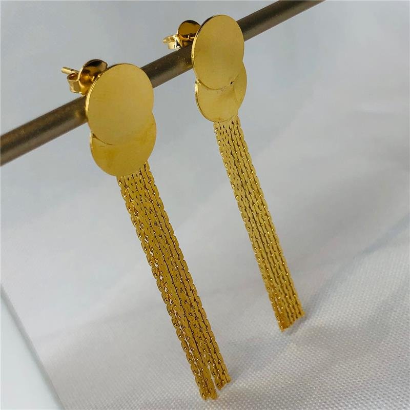 BRINCO FRANJA FOLHEADO EM OURO 18K
