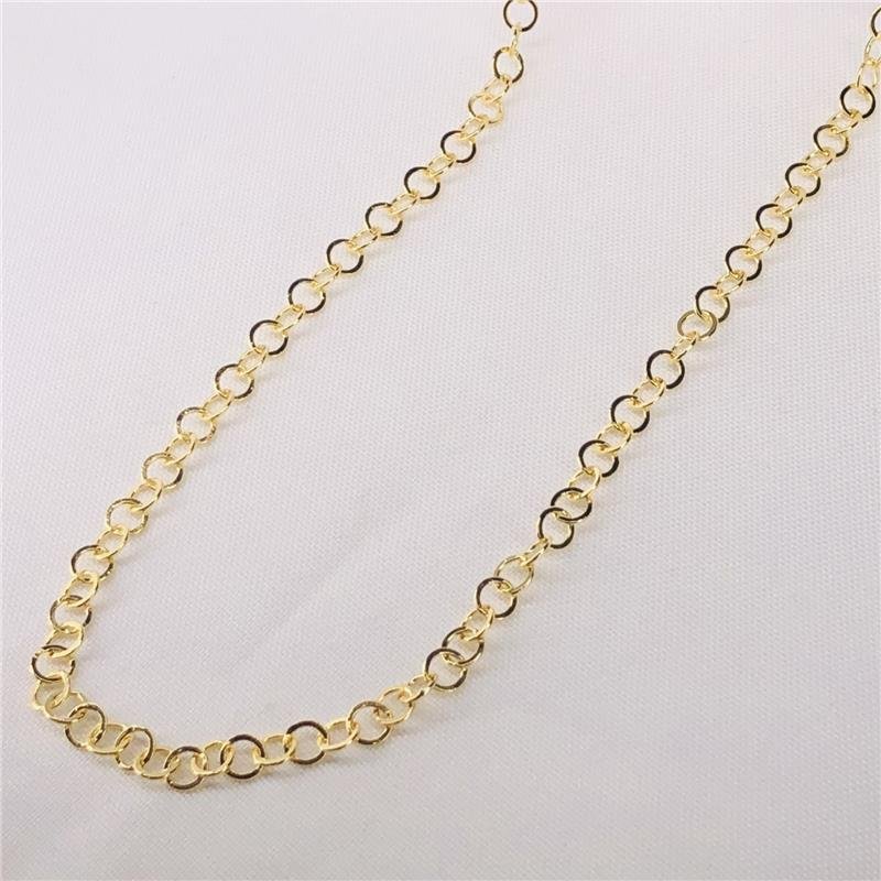 CORRENTE ELOS REDONDOS FOLHEADO EM OURO 18K