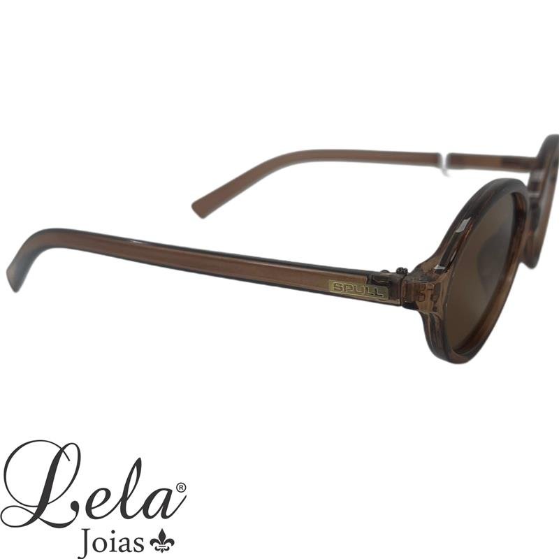 ÓCULOS SPULL LENTES OVAL E HASTES MARRONS