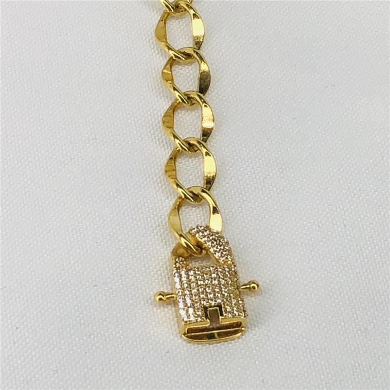 PULSEIRAELO GRUMET COM FECHO GAVETA CRAVEJADO FOLHEADO EM OURO 18K